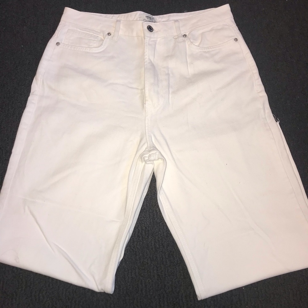 White ankle flare pants